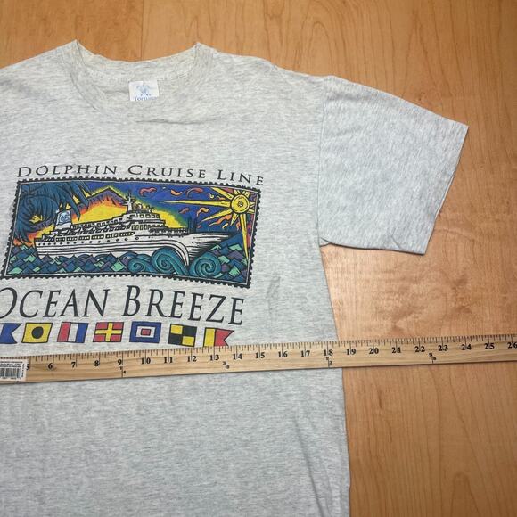 Vintage Dolphin Cruise Ocean Breeze Medium Solid Gray Short Sleeve T-Shirt - Picture 8 of 10